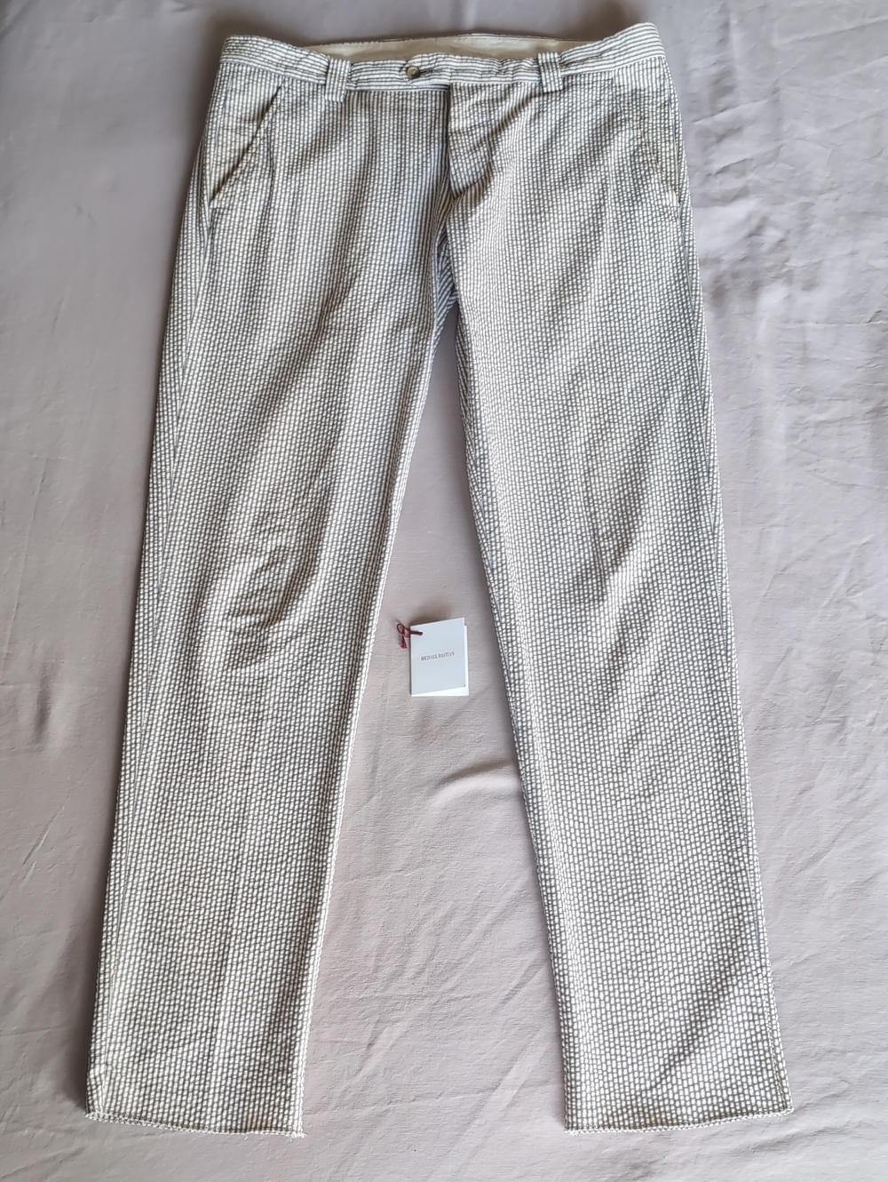 MICHAEL BASTIAN "Textured Seersucker Pant" Sz 52 36x34 SLIM FIT!